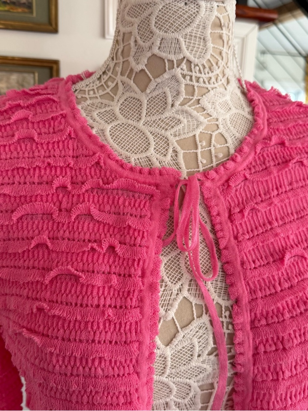 LOVESHACKFANCY Celosia Cardigan NWT Large $265 - Picture 3 of 5